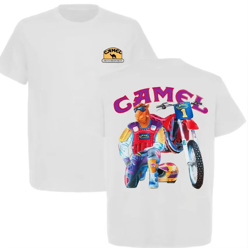 Off White Streetwear Brand - Beyaz Vintage Deve Off-road Motosiklet Marka