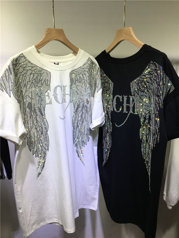 L-4XL boy Rhinestone melek kan - Streetwear Brand Clothing incelemesi ve fiyatı