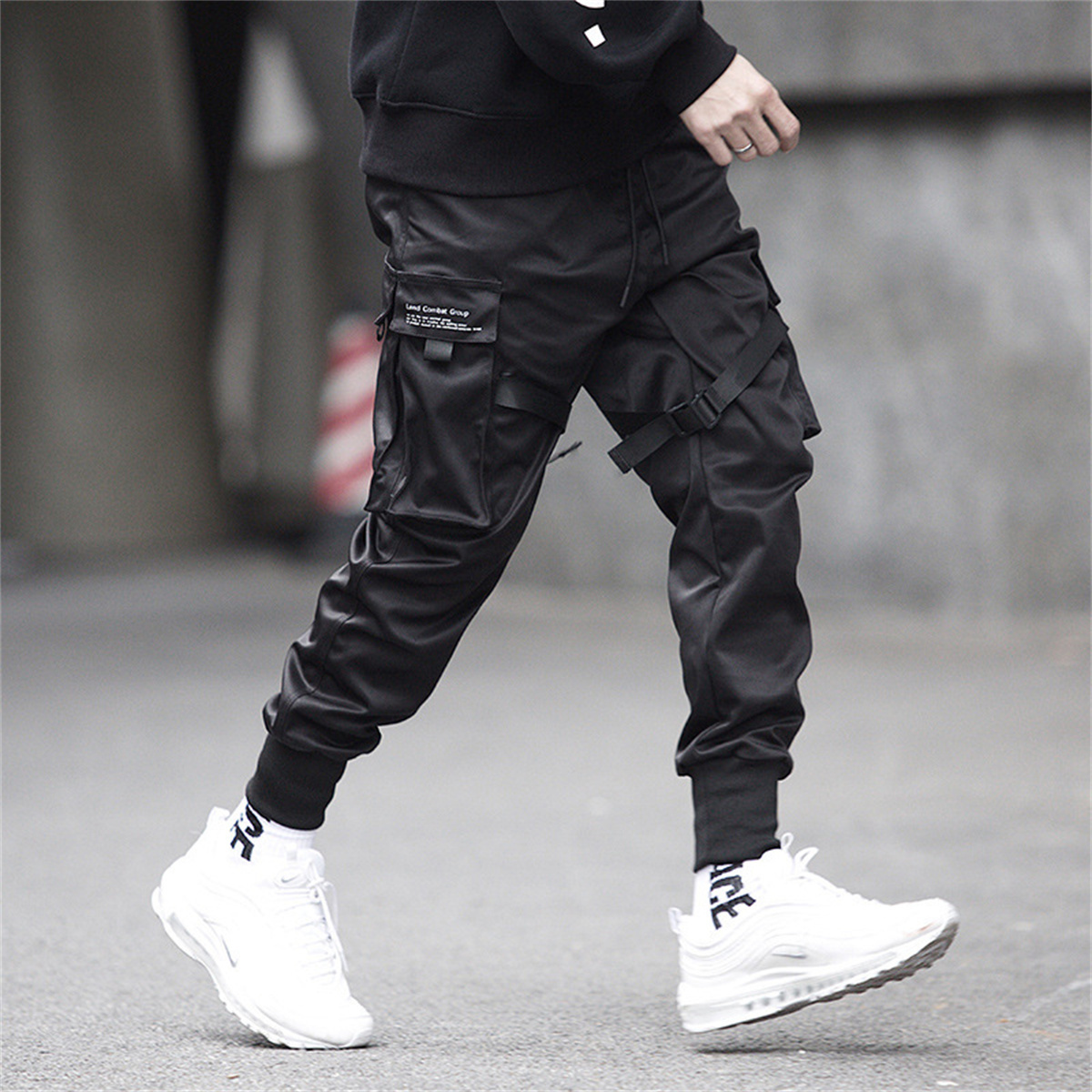 Siyah Hip Hop kargo pantolon y - Streetwear Brand Clothing incelemesi ve fiyatı
