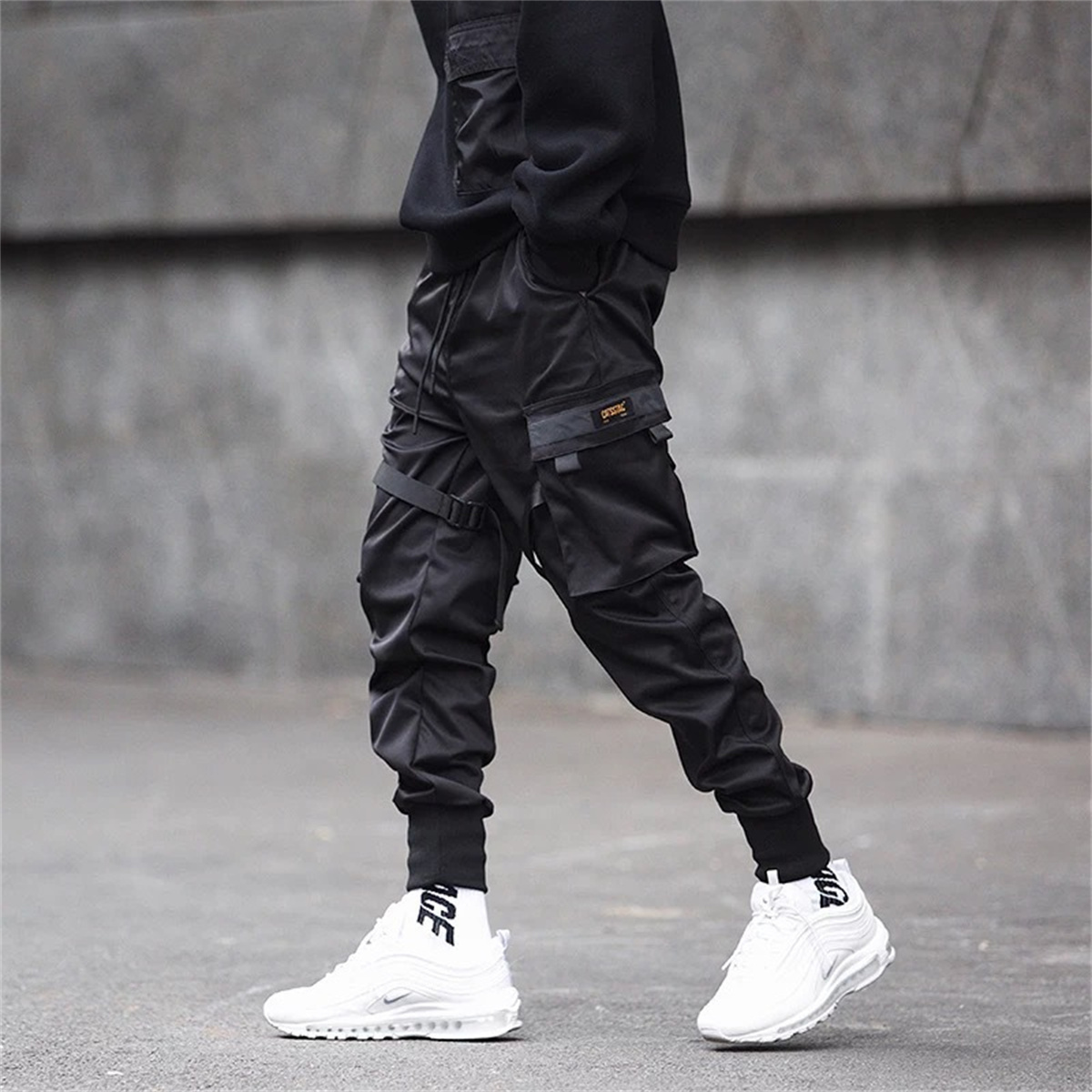 Siyah Hip Hop kargo pantolon y - Streetwear Brand Clothing incelemesi ve fiyatı